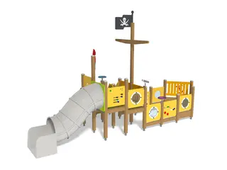 Finno Piratskip med tunellsklie L716 x B243 x H421 cm