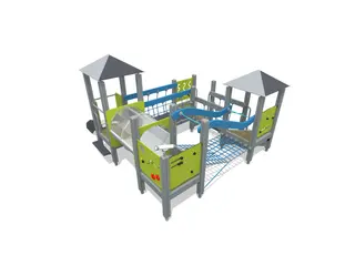 Finno hinderløype lav med sklie L351 x B424 x H235 cm