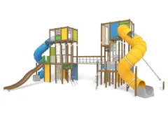 Klatret&#229;rn med tunell-sklier L1295 x B882 x H554 cm