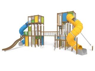 Klatretårn med tunell-sklier L1295 x B882 x H554 cm