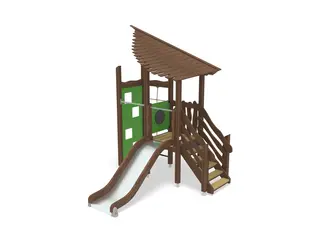 Flora lekeapparat  Sklie og klatrevegg L287 x B243 x H382 cm