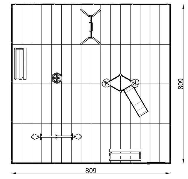 Modul lekeplass 1 L800 x B800 cm 