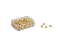 100 Golden Bead Units: Individual Beads Glass (with hole)