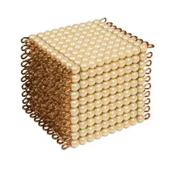 One Golden Bead Cube Of 1000: Individual Beads Glass