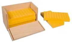 Five Yellow Prisms In Wooden Box