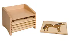 Animal Puzzle Cabinet: Five Compartments