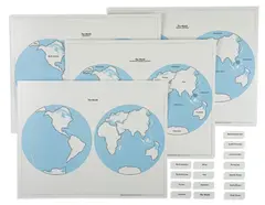 Hemisphere Maps And Labels Set