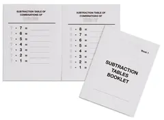 Subtraction Tables Booklet: 1