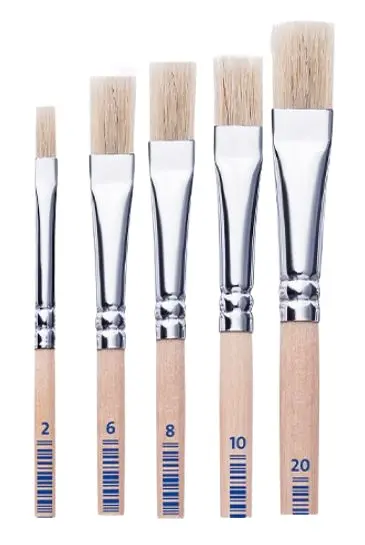 Penselsett svinebust flate 5 stk str 2, 6, 8, 10 og 20 mm 