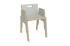 Frigg stablebar stol m.armlener lys grå B34 x D30 x H33 cm