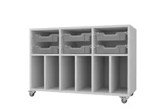 Moss skolereol 3+6 rom med skuffer Hvit, B105 x D46 x H72 cm