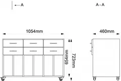 Moss skolereol med skuffer B105 x D46 x H72 cm