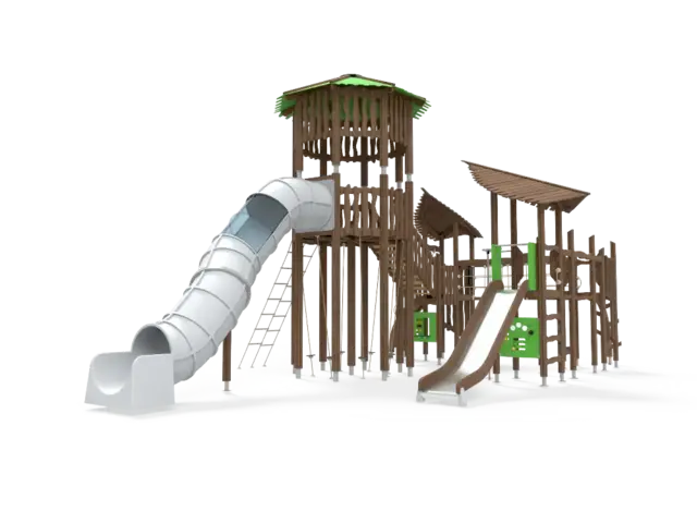 Flora trehus med hinderløype L1062 x B625 x H561 cm 