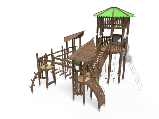 Flora trehus med hinderløype L1062 x B625 x H561 cm 