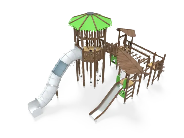 Flora trehus med hinderløype L1062 x B625 x H561 cm 