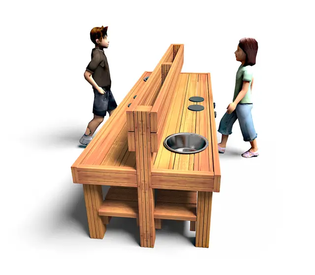 Utekjøkken dobbelt L240 x D100 x H100 cm 