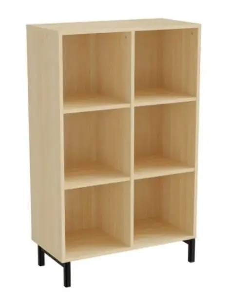 Stig reol 6 rom stående bjørk Med ben, B81 x D40 x H130 cm 