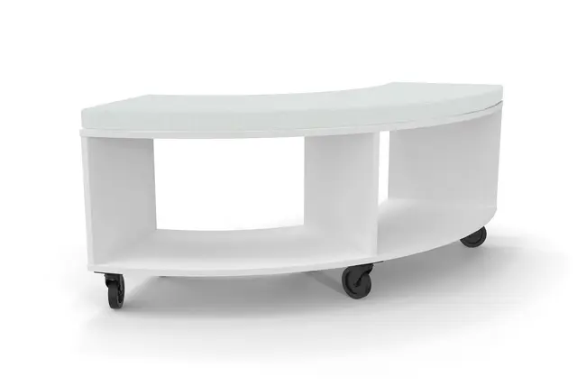 Stig reol 2 rom buet med hjul Hvit B150 x D40 x H53 cm 