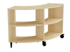 Stig reol 4 rom buet 90&#176;med hjul bj&#248;rk B150 x D51 x H92 cm