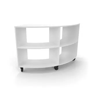 Stig reol 4 rom buet 90° med hjul B150 x D51 x H92 cm