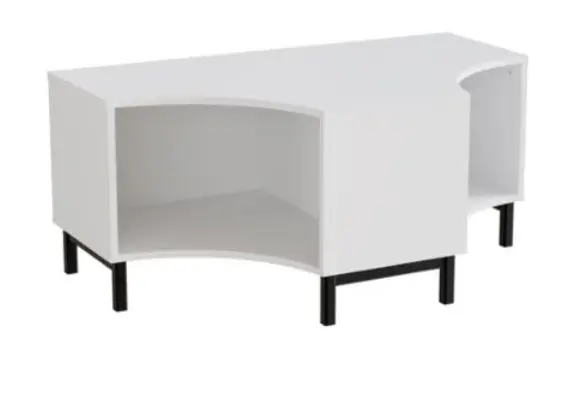 Stig T-modul 2 rom hvit Med ben, B120 x D73 x H53 cm 