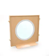 Lekevegg lav med vindu hvit B89 x D9 x H82 cm