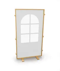 Lekevegg h&#248;y med vindu hvit B89 x D9 x H153 cm