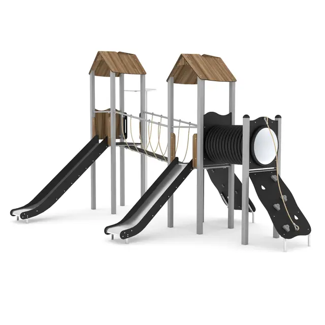 Steel lekeanlegg to sklier L540 x B365 x H351 cm 