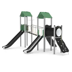 Steel lekeanlegg to sklier L540 x B365 x H351 cm