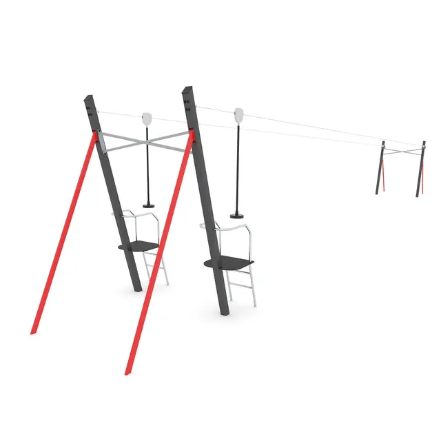 Climboo dobbel zipline fra tårn 