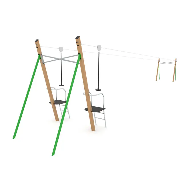 Climboo dobbel zipline fra tårn 