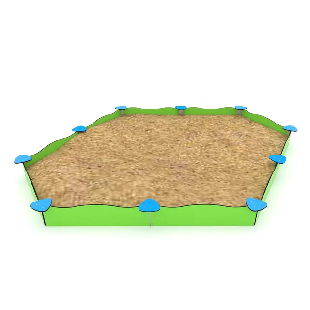 Solo sekskantet sandkasse L323 x B287 x H43 cm 