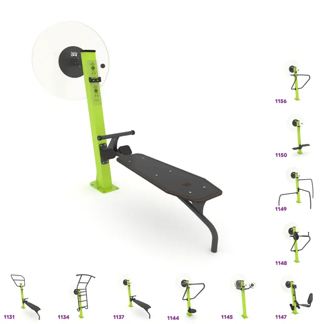 Fitness situpbenk med skulderhjul 