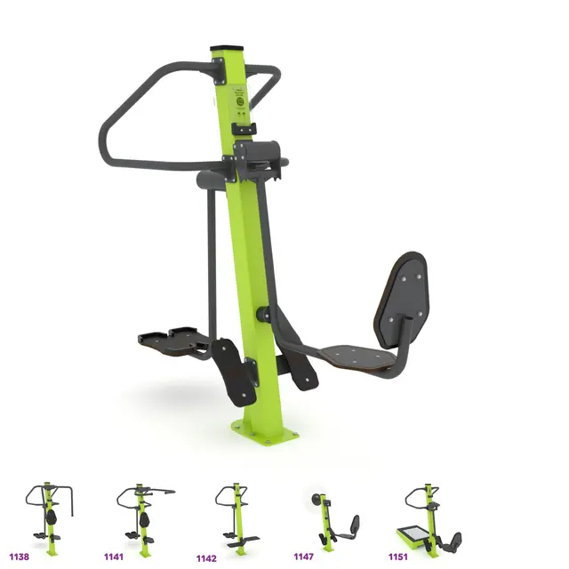Fitness beinpress og sidestep 