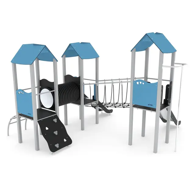 Steel lekeapparat med tre tårn L440 x B470 x H321 cm 