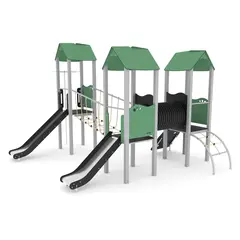 Steel lekeapparat med tre tårn L440 x B470 x H321 cm