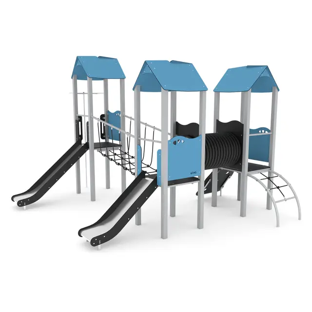Steel lekeapparat med tre tårn L440 x B470 x H321 cm 