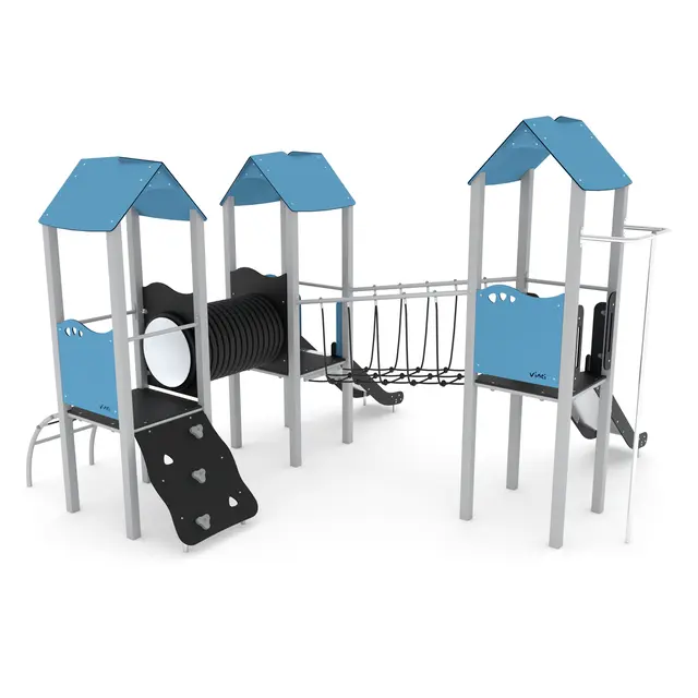 Steel lekeapparat med tre tårn L440 x B470 x H321 cm 