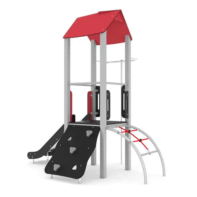 Steel leketårn med brannstang L283 x B185 x H291 cm 