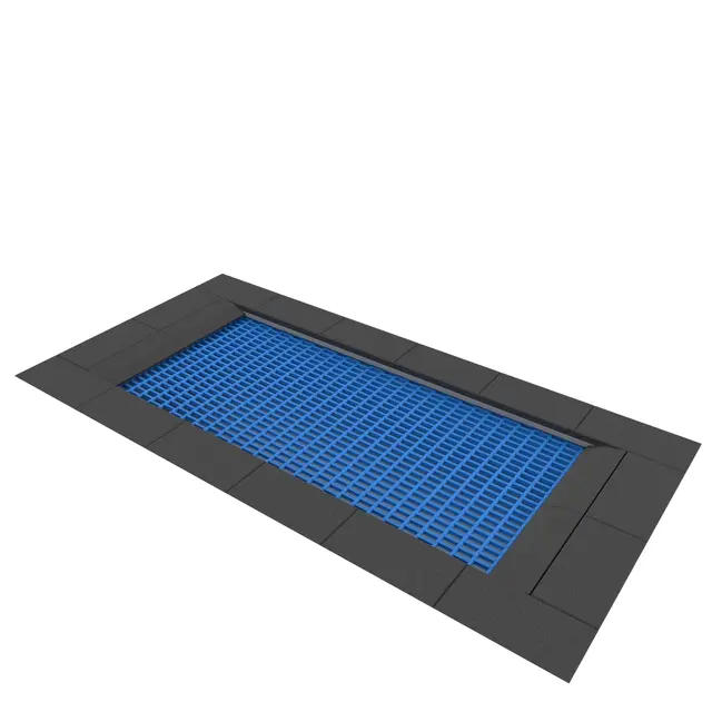 Jumpoo rektangulær trampoline nedgravd 