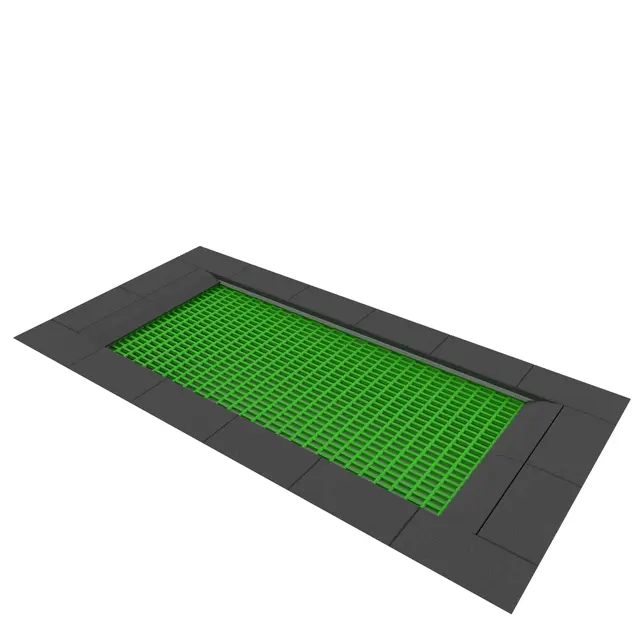 Jumpoo rektangulær trampoline nedgravd 
