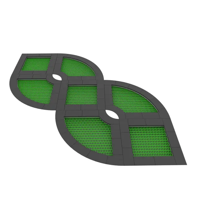 Jumpoo dobbel bølgetrampoline 8-segment 