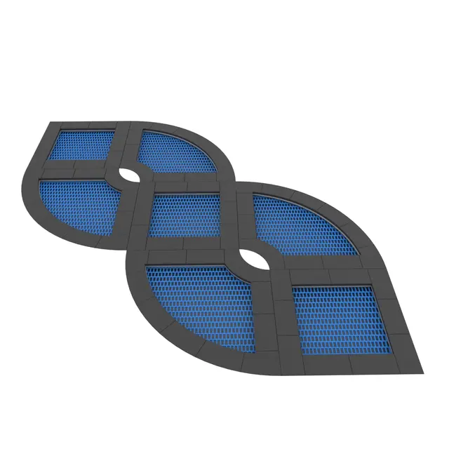 Jumpoo dobbel bølgetrampoline 8-segment 
