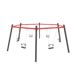 Swing sekskantet huskestativ L560 x B640 x H235 cm