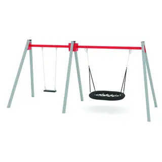 Swing fuglerede og huske L195 x B505 x H240 cm