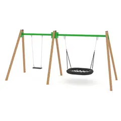 Swing fuglerede og huske L195 x B505 x H240 cm