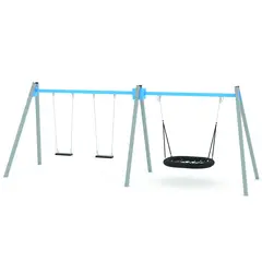 Swing fuglerede og to husker L195 x B615 x H240 cm