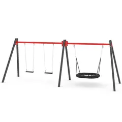 Swing fuglerede og to husker L195 x B615 x H240 cm