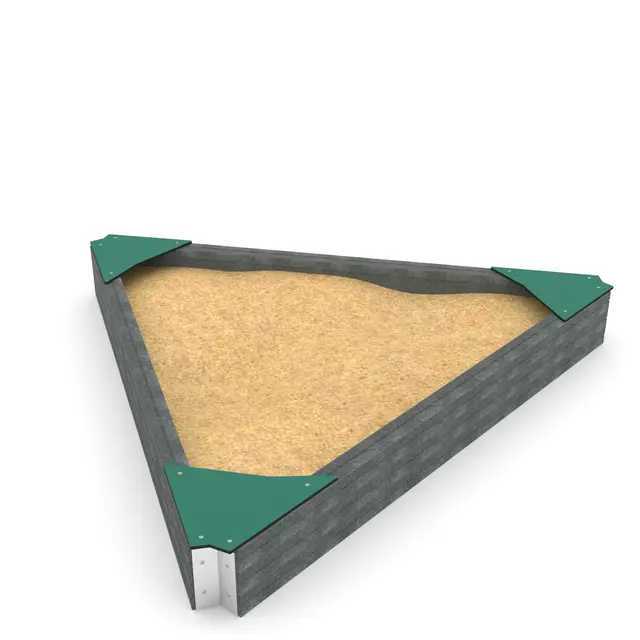Solo trekantet sandkasse L254 x B221 x H28 cm 