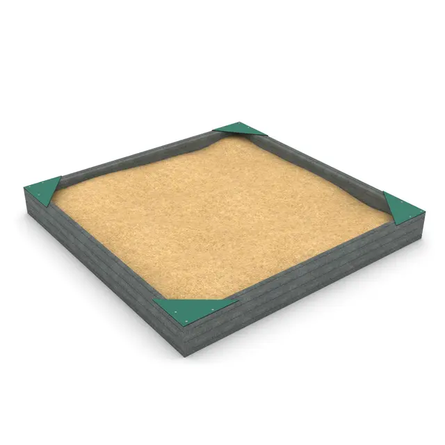 Solo sandkasse kvadrat L258 x B258 x H28 cm 
